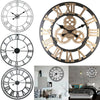 LARGE OUTDOOR GARDEN WALL CLOCK BIG ROMAN NUMERALS GIANT OPEN FACE METAL 40/60CM