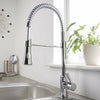 Modern Kitchen Sink Mixer Taps Pull Out Dual Lever Chrome Brass Spray Mono Tap
