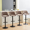 Set of 2 Faux Leather Bar Stools Swivel Gas Lift Foot Rest Pub Chair Brown Grey