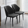 2/4/6pcs Dining Chairs Set Faux Leather Seat Back Metal Legs Kitchen Chair