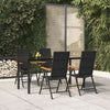 5 Piece Garden Dining Set Black and Brown Poly Rattan Q6F1