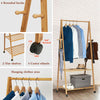Wooden Clothes Rail Bedroom Open Wardrobe Stand Storage Rack Unit Shoe Shelves