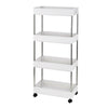 4 Tiers Kitchen Handle Trolley Cart Storage Rack Tray Shelf Rolling Wheel