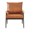 1/2/3 Seater Brown Faux Leather Sofa Armchair Couch Living Room Modern Metal Leg