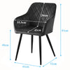 Set of 2 Dining Chairs Velvet Faux Leather Seat Modern Kitchen Chairs