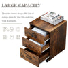 Rolling Wood Office Storage Cabinet Drawers Wheels File Cabinet Lockable Rolling