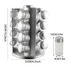 Revolving Rotating Steel 12/16 Jar Spice Rack Storage Glass Jars & Chrome Lids