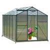 4x6/6x6/8x6/10x6FT Greenhouse Polycarb Panel Aluminium Frame Slid Door + Base