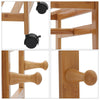 Wooden Clothes Rail Scarf Cap Hanging Garment Coat Rack Heavy Duty Rolling Stand