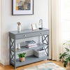 3-Tier Console Table X-Design Hallway Storage Cabinet Sofa Side Table W/ Drawer