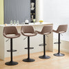 Set of 2 Faux Leather Bar Stools Swivel Gas Lift Foot Rest Pub Chair Brown Grey