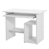 UK Computer Desk with Shelves Storage Shelf Keyboard Tray Laptop Table White