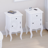 2x White Bedside Cabinet Table Nightstand Chest of Drawers 1 Drawer 1 Door Unit