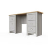 Double Pedestal Study Desk Grey Laptop Computer Desk Office Bedroom Furniture