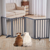 Foldable Pet Gate 3/4 Panel Play Pen Wooden Divider Fence Barrier Doorway Safety