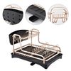 Kitchen Dish Drainer Rack with Drip Tray Cutlery Holder Plate Rack Sink 2 Tier
