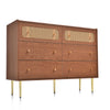 Chest of Drawers with 6 Drawers Rattan Cabinet Bedroom Furniture Storage Bedside