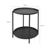 Accent Metal Side Table 2 Layer Sofa End Coffee Tray Snack Table for Living Room