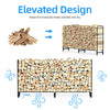 Firewood Rack Storage Rustproof Log Wood Outdoor Indoor Elevated Design Steel