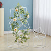 Set of 5 White Cube Metal Flower Stand Pedestal Plinth Table Centrepiece 20-35cm