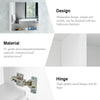 White Bathroom Mirror Cabinet Wall Mounted Storage LED Unit Corner Wooden Shelf