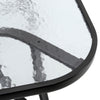 Outdoor Glass Table Patio Garden 105CM Square Table with Parasol Hole MetalFrame