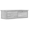 Wall Mounted Floating Cabinet 2 Drawer Shelf Living Room Storage Grey Sonoma