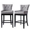 1/2pcs Linen Bar Stools Breakfast Kitchen Chair Footrest High Stool Padded Seat