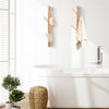 2x Wall Mounted Coat Rack Hat Rack Stand Wood Tree Hanger Hooks Modern Vertical