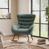 Fabric Upholstered Wing Back Lazy Rocking Chair Fireside Bedroom Lounge Armchair