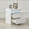 High Gloss LED Bedside Cabinet Tables Nightstand 2 Drawers Bedroom Lamp table