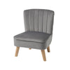 Upholstered Wing Back Chesterfield Sofa Velvet Button Tub Chair Scallop Armchair