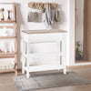 White Console Table Hallway Side Desk w/ Drawer 2 Shelves Worktop Retro Elegant