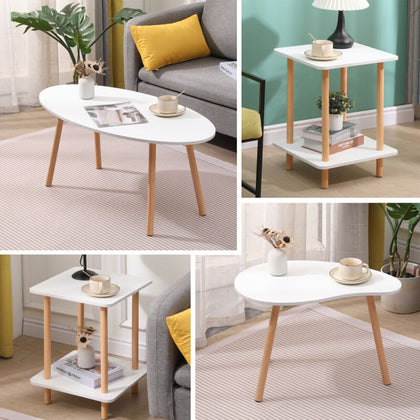 Simple Coffee Table White Sofa Side Table End Table for Living Room Modern