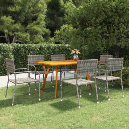 7 Piece Garden Dining Set Anthracite H6Z9