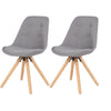 2x Dining Chairs Linen Padded Lounge Chairs w/ Backrest Kitchen Study Restaurant