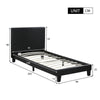 Upholstered Bed Frame PU Headboard Double/Single Size Bed Platform in Black