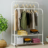 Potable Mobile Clothes Coat Garment Hanging Rail Rack Storage Stand On Wheels