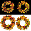 40CM LED Fall Door Pumpkin Wreath Autumn Maple Leaf Garland Halloween Home Decor