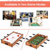 2-In-1 Multi Game Table Combo Table Wooden Football & Air Hockey Tabletop Game