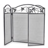 3 Panel Foldable Fire Screen Protector Fireplace Fence Freestanding Spark Guard