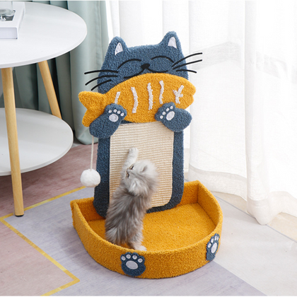 Vertical Scratching Board Cartoon Cat Eating Fish Grinding Claw Scrtacher Mat