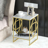 Heavy Duty Town Square Marble Table Bedside Sofa Bed End/ Side Table Gold Frame