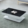 Black Glass Coffee Table White High Gloss Table with Storage Drawers Home Office