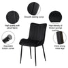 2 Velvet Dining Chairs High Back Kitchen Chairs Padded Stripe Seat Metal Legs