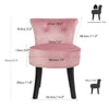 Crushed Velvet Vanity Stool Dressing Table Chair Bedroom Makeup Chair w/Backrest
