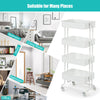 4 Tier Storage Trolley Cart Rolling Utility Organiser Shelf Mesh Basket & Wheels