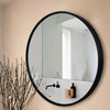 50cm Industrial Black Round Wall Mirror Home Bathroom Wall Mounted Vanity Decor