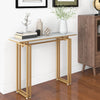 110cm Modern Console Table Faux Marble Top Entryway Table Narrow Sofa Side Table