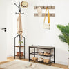 Shoe Rack with Coat Rack Hanger Hallway Shoe Bench Set Coat Stand